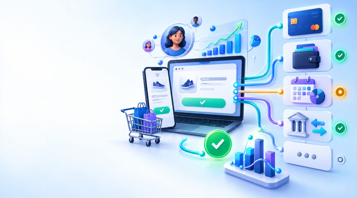 Checkout payment method mix showing cards, digital wallets, BNPL, and bank payment options for ecommerce checkout